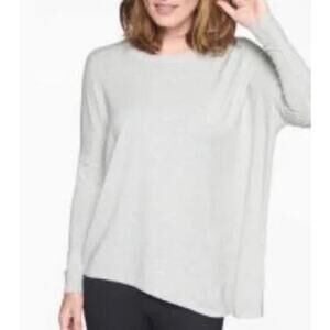 Athleta Cloudlight Relaxed Asym Top Women's M Heathered Gray #353951